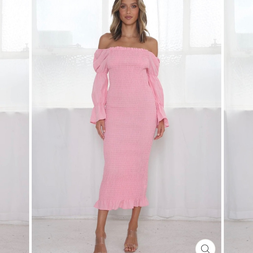 NWT JAUS pink smocked dress size L